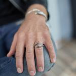 S28 Zilveren Slangen Ring Heren Fierce Collectie