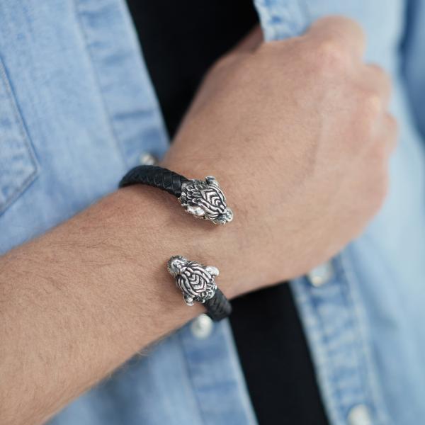 S41 Tijger Armband Leer Heren Fierce Collectie