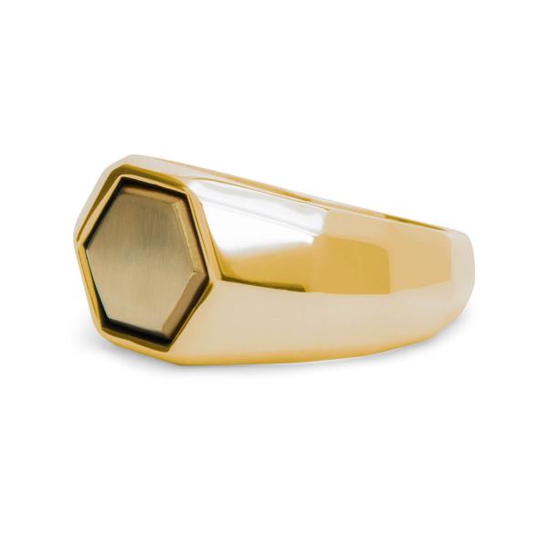 X201SGP zegelring zilver goldplated SXM - Edged Collectie