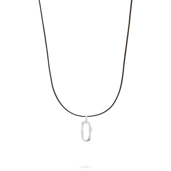 X306BRN ketting paracord zilver SXM - Bambu Collectie