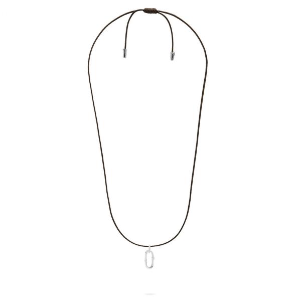 X306BRN ketting paracord zilver SXM - Bambu Collectie
