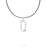 X306BRN ketting paracord zilver SXM - Bambu Collectie