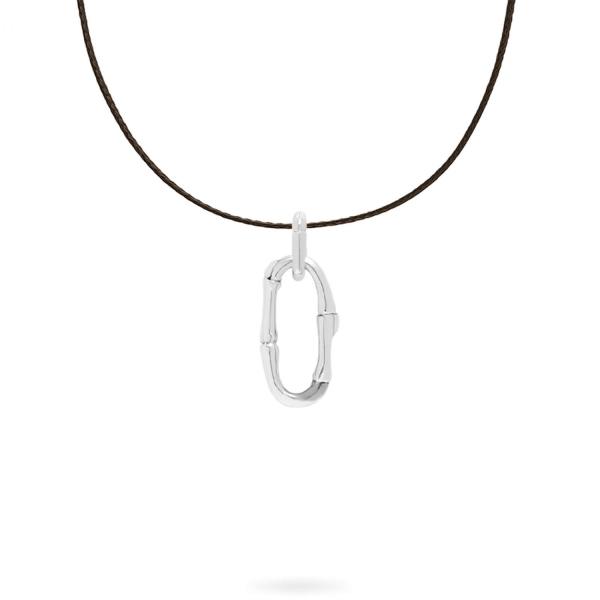 X306BRN ketting paracord zilver SXM - Bambu Collectie