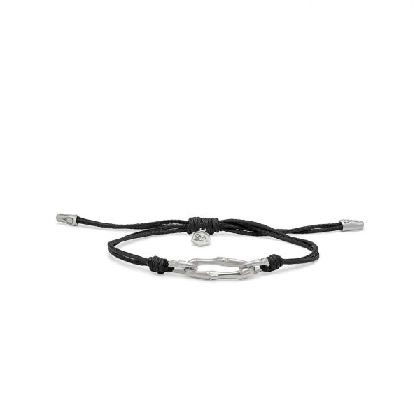 X310BLK armband paracord zilver SXM - Bambu Collectie