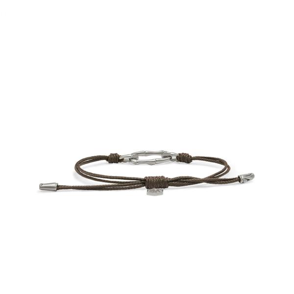 X310BRN armband paracord zilver SXM - Bambu Collectie