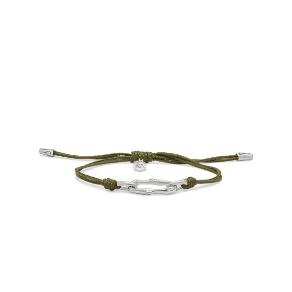 X310OLV armband paracord zilver SXM - Bambu Collectie