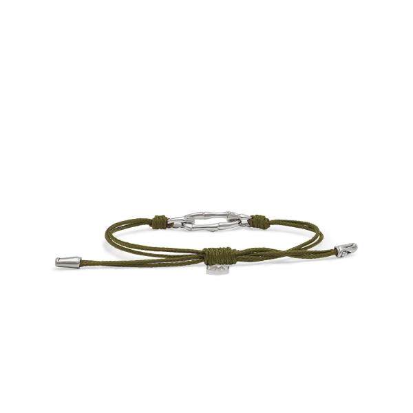 X310OLV armband paracord zilver SXM - Bambu Collectie
