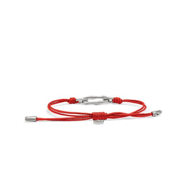 X310RED armband paracord zilver SXM - Bambu Collectie