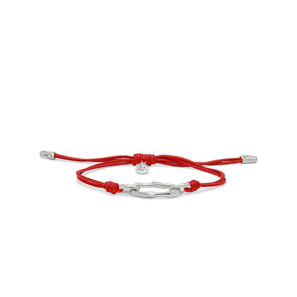 X310RED armband paracord zilver SXM - Bambu Collectie
