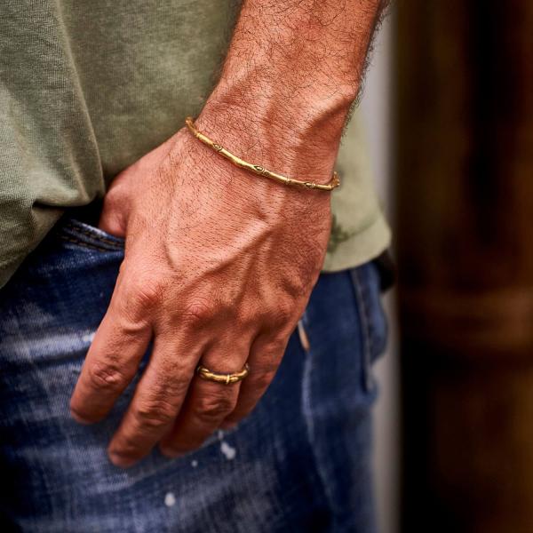 X334SGP bangle zilver goldplated SXM - Bambu Collectie
