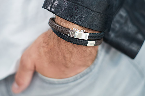 Tijdreeksen pk Spotlijster Top 5 Leren armband heren van SILK Jewellery
