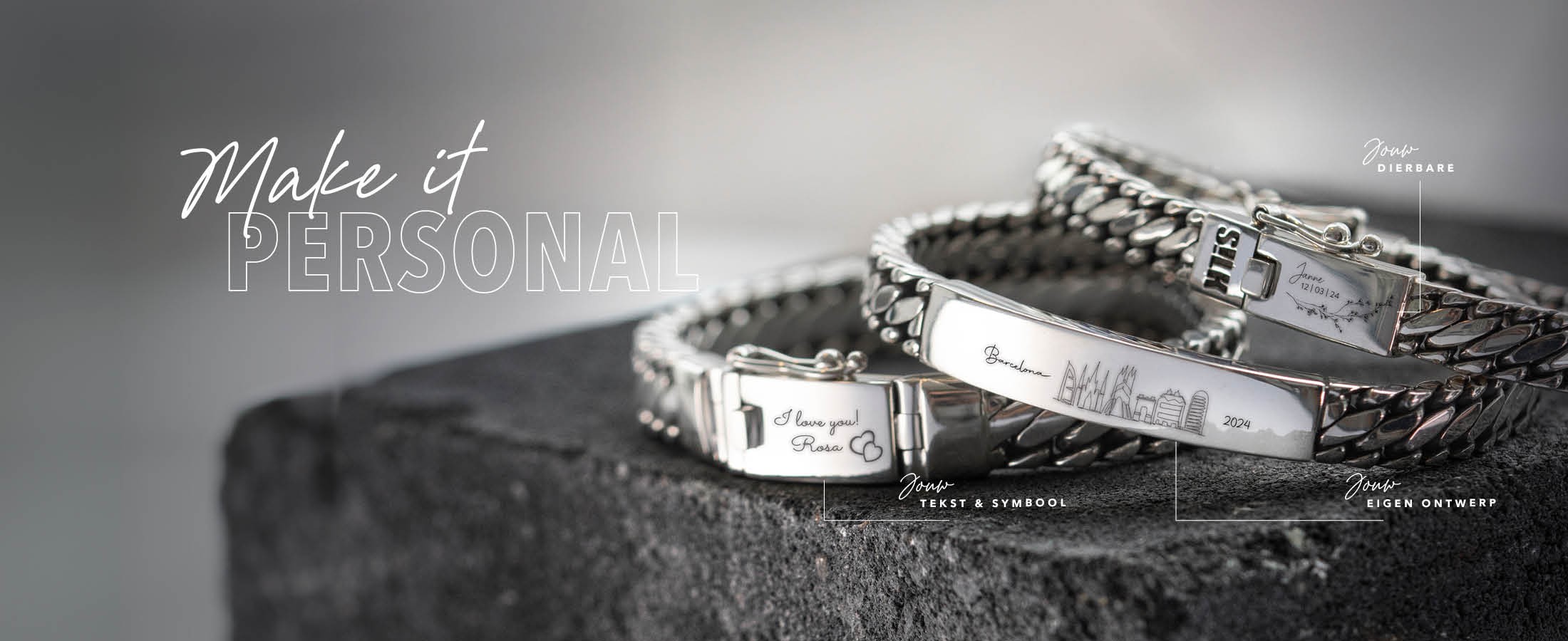 SILK zilveren armbanden personaliseren