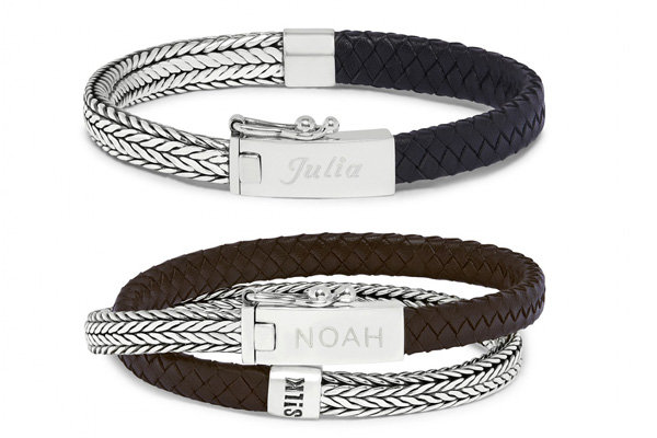 Zilveren armband met tekst of woord