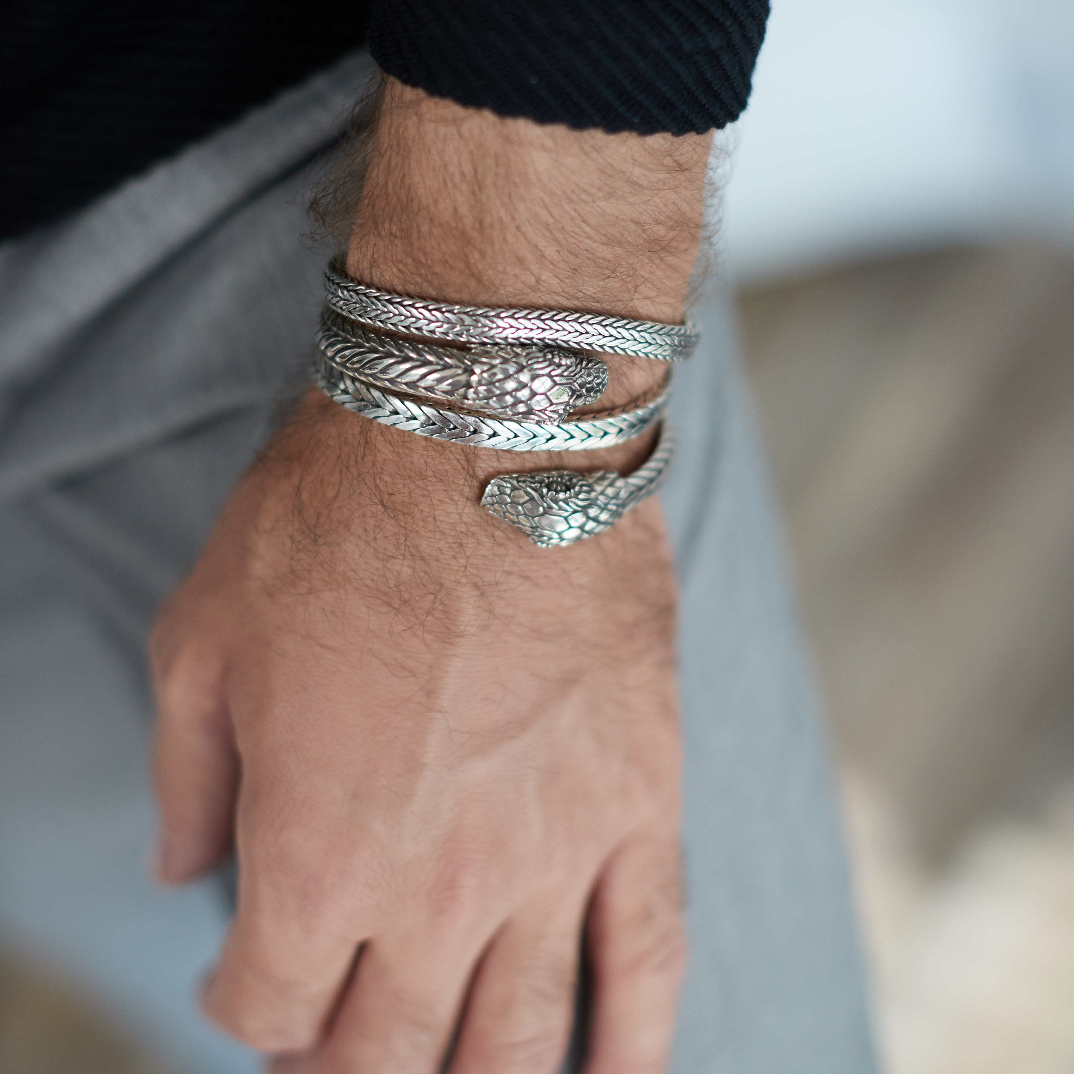 fierce slang armband zilver