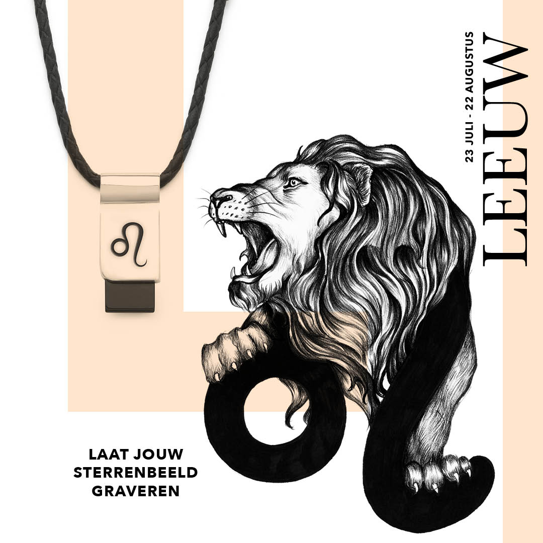 Leeuw sterrenbeeld ketting silk jewellery